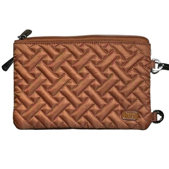 🤎Lug Peekaboo Convertible Wristlet Pouch- Copper Brown RFID NWOT - PHONE POCKET - Picture 10 of 11